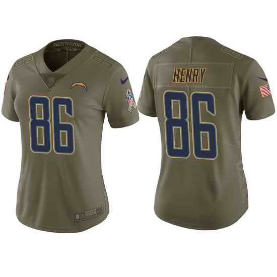 womens chargers hunter henry olive 2017 salute to service jersey
